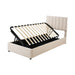 Twin Size Upholstered Platform Bed with a Hydraulic Storage System, Beige - DTYStore
