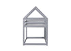 Twin over Twin Rubber Wood Floor Bunk Bed, with ladder,Guardrails,House-Shaped-Bunk Bed,Grey - DTYStore