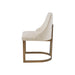 21'' Accent Dining Chairs, Antique Gold Metal Frame Back and Sled Leg Contemporary Modern Style for Kitchen Room, White,Set of 2 - DTYStore