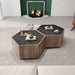 Rural Style Garden Retro Living Room Coffee Table with 2 drawers, Textured Black + Warm Oak - DTYStore