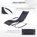 Outsunny Zero Gravity Rocking Chair Outdoor Chaise Lounge Chair Recliner Rocker with Detachable Pillow and Durable Weather-Fighting Fabric for Patio, Deck, Pool, Black - DTYStore