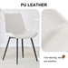 White artificial leather backrest cushion dining chair, black metal legs, curved widened cushion design for more comfort, suitable for restaurants, kitchens, bedrooms, offices.(4 chairs) 0502 - DTYStore