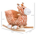 Kids Plush Rocking Horse Giraffe Style Themed Ride-On Chair Toy With Sound Brown - DTYStore