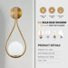 Set of 2 Modern Golden Wall Sconces with Opal Glass Globe, Mid-Century Design, Luxury Wall Lights for Bedroom, Living Room, Hallway (No Bulb) - DTYStore