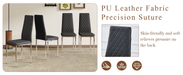 Modern Style Dining Chairs Set of 6 in Black, Essential for Minimalist Homes.Meeting Family Dining Needs,PU Material Seat,Silver Metal Legs,Blending into Various Home Environments.W1151107275 - DTYStore