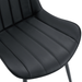 Extended Seat Cushion PU Black Dining Chair Set - Four Pieces,Ergonomic Design.Smooth line design,Integral metal leg structure,Can integrate well into various modern home decoration styles. - DTYStore