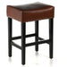 Set of 2, 26.75' Backless Leather Counter Height Barstool, Brown - DTYStore