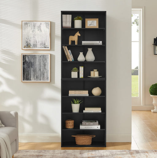 CD DVD storage cabinet, bookcase, adjustable shelf 8-layer storage, display bookshelf, home, office, multi-functional double-layer bookcase, can be disassembled into two 4-layer storage bookcases