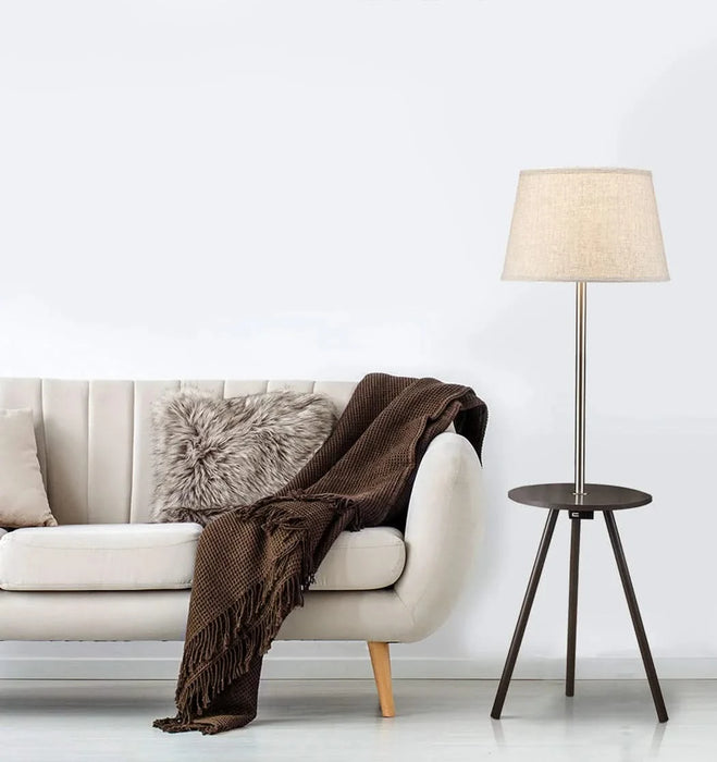 57' Round Sofa Side Table w/ Lamp and Power Station (1.56/9.9) Default -DTYStore