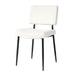 Modern Beige simple dining chair Fabric Upholstered Chairs home bedroom stool back dressing chair black metal legs(set of 2) - DTYStore