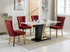 Nikki Collection Modern, High-end Tufted Solid Wood Contemporary Velvet Upholstered Dining Chair with Golden Stainless Steel Plating Legs,Nailhead Trim,Set of 2,Wine Red and Gold, SW1601WR,Burgundy - DTYStore