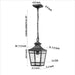 Outdoor Pendant Light E26 Socket, 14.5'' Modern Exterior Hanging Light Fixture with Clear Glass, Farmhouse Black Metal Outside Chandelier for Patio Front Porch Foyer Entryway (1 pack)