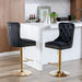 Furniture,Thick Golden Swivel Velvet Barstools Adjusatble Seat Height from 27-35 Inch, Modern Upholstered Bar Stools with Backs Comfortable Tufted for Home Pub and Kitchen Island (Black,Set of 2) - DTYStore