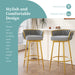 Swivel Counter Height Bar Stools Set of 2,31.5'Bar Height Stools with Hand-Woven Backrest & Gold Metal Legs,Modern Low Back Upholstered Kitchen Chairs with Footrest for Island,Dining Room,Grey - DTYStore
