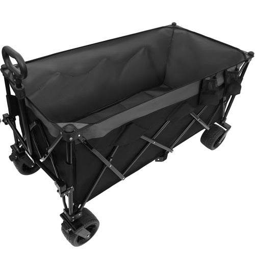 51-inch Extended Heavy-Duty Foldable Utility Wagon - 480lbs Capacity, Patented Ultra-Stable Frame, 1:6 Space-Saving Fold & 7' All-Terrain Wheels, No Assembly Needed, Black- Gray - Image 17
