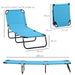 Outsunny Folding Chaise Lounge Pool Chairs, Outdoor Sun Tanning Chairs with 5-Level Reclining Back, Steel Frame for Beach, Yard, Patio, Sky Blue - DTYStore