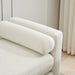 66.34'W Elegant Upholstered Bench,Daybed, Ottoman with Nature Wood Legs & 2 Bolster Pillows for End of Bed, Bedroom, Living Room, Entryway,Ivory Boucle - DTYStore