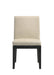 Froja Beige Fabric & Black Finish Side Chair (Set of 2) - DTYStore