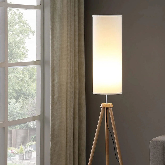 58.5' In Lauren Modern Natural Tripod Floor Lamp Default -DTYStore
