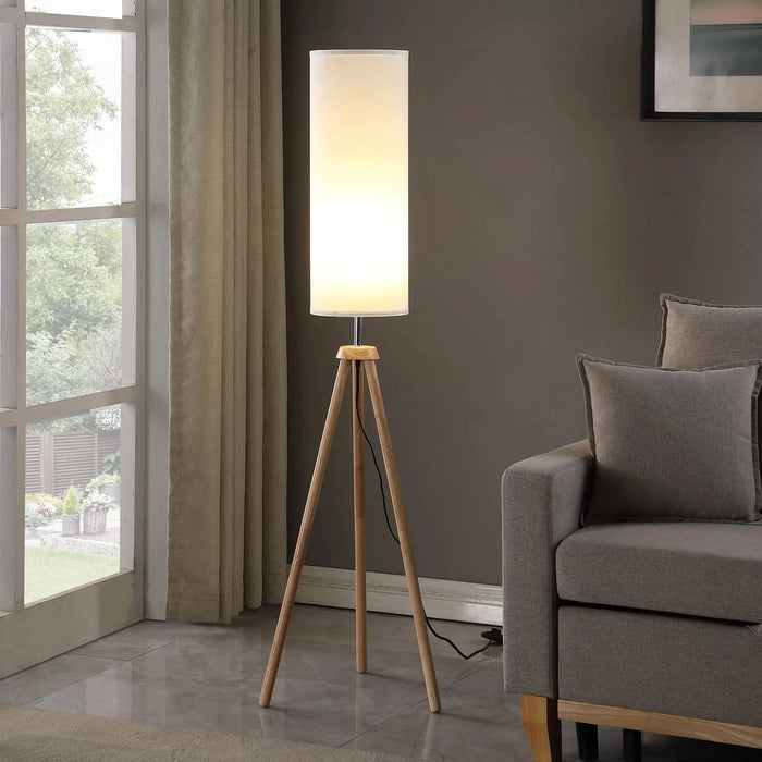 58.5' In Lauren Modern Natural Tripod Floor Lamp Default -DTYStore