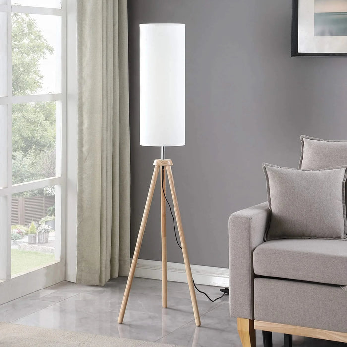 58.5' In Lauren Modern Natural Tripod Floor Lamp Default -DTYStore