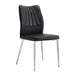 6 black dining chairs. Modern chairs from the Middle Ages. Made of PU material cushion and silver metal legs. Suitable for restaurants and living rooms - DTYStore