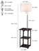 58' Squared Sofa Side Shelves Table Lamp w/ Power Station (1.14/14.96) Default -DTYStore