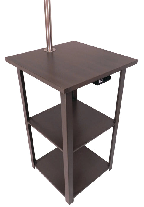 58' Squared Sofa Side Shelves Table Lamp w/ Power Station (1.14/14.96) Default -DTYStore