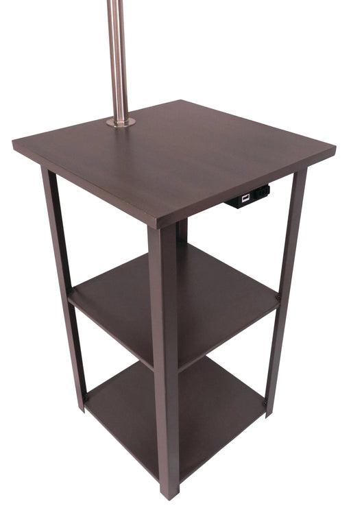 58' Squared Sofa Side Shelves Table Lamp w/ Power Station (1.14/14.96) Default -DTYStore