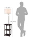 58' Squared Sofa Side Shelves Table Lamp w/ Power Station (1.14/14.96) Default -DTYStore
