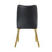 Four black dining chairs. A medieval modern chair made of PU material with soft cushions, equipped with golden metal legs. Suitable for restaurants and living rooms - DTYStore