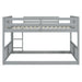 Full Over Full Bunk Bed with Ladder, Gray (Old SKU :LT000207AAE) - DTYStore
