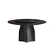 59.05' Round Marble Dining Table with Black Textured Solid Wood Base, Artificial Marble for 6-8 People, 31.5'Black Artificial Stone Turntable,Black (Dining Table Only) Default -DTYStore