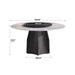 59.05' Round Marble Dining Table with Black Textured Solid Wood Base, Artificial Marble for 6-8 People, 31.5'Black Artificial Stone Turntable,White&Black (Dining Table Only) Default -DTYStore