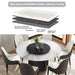 59.05' Round Marble Dining Table with Black Textured Solid Wood Base, Artificial Marble for 6-8 People, 31.5'Black Artificial Stone Turntable,White&Black (Dining Table Only) Default -DTYStore