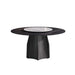 59.05' Round Marble Dining Table with Black Textured Solid Wood Base, Artificial Marble for 6-8 People, 31.5'White Artificial Stone Turntable,White&Black (Dining Table Only) Default -DTYStore