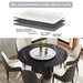 59.05' Round Marble Dining Table with Black Textured Solid Wood Base, Artificial Marble for 6-8 People, 31.5'White Artificial Stone Turntable,White&Black (Dining Table Only) Default -DTYStore