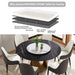 59.05' Round Marble Dining Table with Bronze Iron Metal Base, Artificial Marble for 6-8 People, 31.5'White Artificial Stone Turntable,White&Black (Dining Table Only) Default -DTYStore