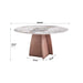 59.05' Round Marble Dining Table with Iron Metal Base, Artificial Marble for 8 People, Dining Room/Living Room Kitchen Dining Table,Pandora (Dining Table Only) Default -DTYStore