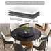 59.05' Round Marble Dining Table with Metal Base, Artificial Marble for 6-8 People, 31.5'Black Artificial Stone Turntable,Black (Dining Table Only) Default -DTYStore