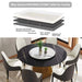 59.05' Round Marble Dining Table with Metal Base, Artificial Marble for 6-8 People, 31.5'White Artificial Stone Turntable,White&Black (Dining Table Only) Default -DTYStore