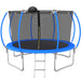 12 FT TRAMPOLINE PUMPKIN-STYLE SAFETY NET WITH BASKETBALL HOOP - DTYStore