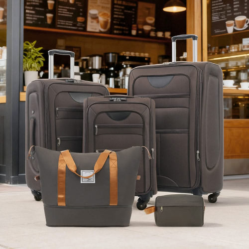 Softside Luggage Expandable 3 Piece Set Suitcase with Duffel Bag Upright Spinner Softshell Lightweight Luggage Travel Set - Image 94