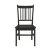 Set of 2 Slat Back Wooden Dining Chairs, Matte Black - DTYStore
