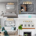 Golden 5-Light Vanity Light with Clear Glass Shades, Modern Iron Metal Bathroom Wall Fixture for Mirror, Ideal for Bathroom and Dressing Table (No Bulbs) - DTYStore