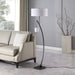 59' In Contemporary Dual Black Arc W/ Hanging Pendelum Lamp Metal Floor Lamp Default -DTYStore