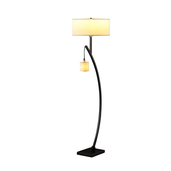 59' In Contemporary Dual Black Arc W/ Hanging Pendelum Lamp Metal Floor Lamp Default -DTYStore