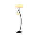 59' In Contemporary Dual Black Arc W/ Hanging Pendelum Lamp Metal Floor Lamp Default -DTYStore