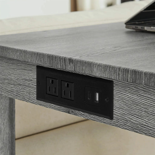 59 Inch Bar Table, Dining Table, Sofa Table with Power Outlet, 3 Upholstered Stools, 4 Piece Bar Table and Chair Set for Living Room, Dining Room, Kitchen Default -DTYStore