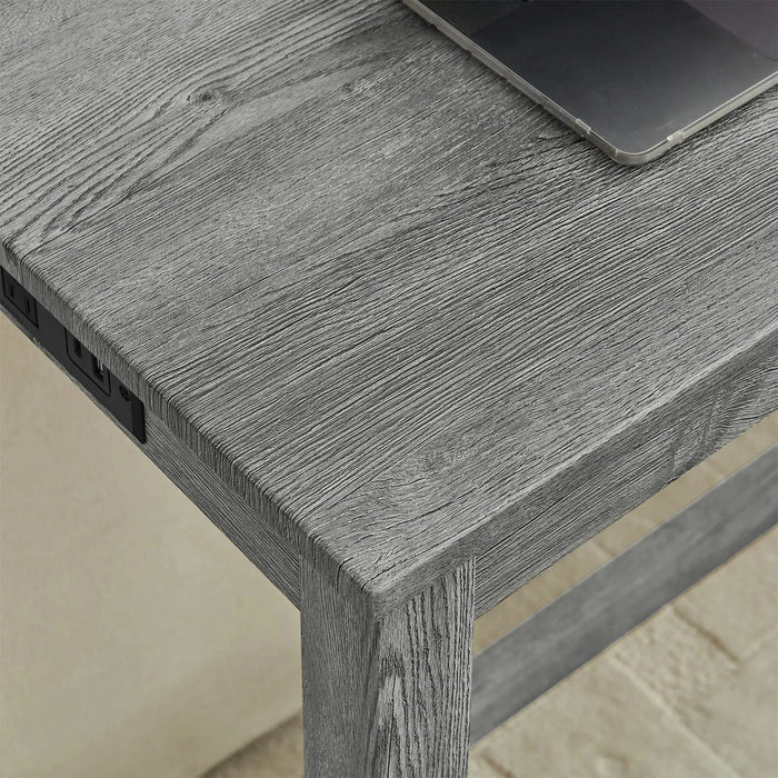 59 Inch Bar Table, Dining Table, Sofa Table with Power Outlet, 3 Upholstered Stools, 4 Piece Bar Table and Chair Set for Living Room, Dining Room, Kitchen Default -DTYStore